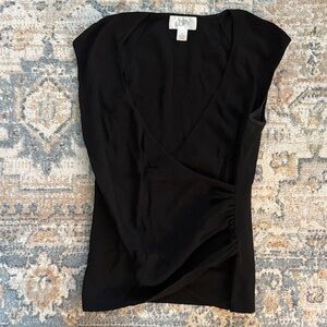 LOFT Black Sleeveless Wrap Top
